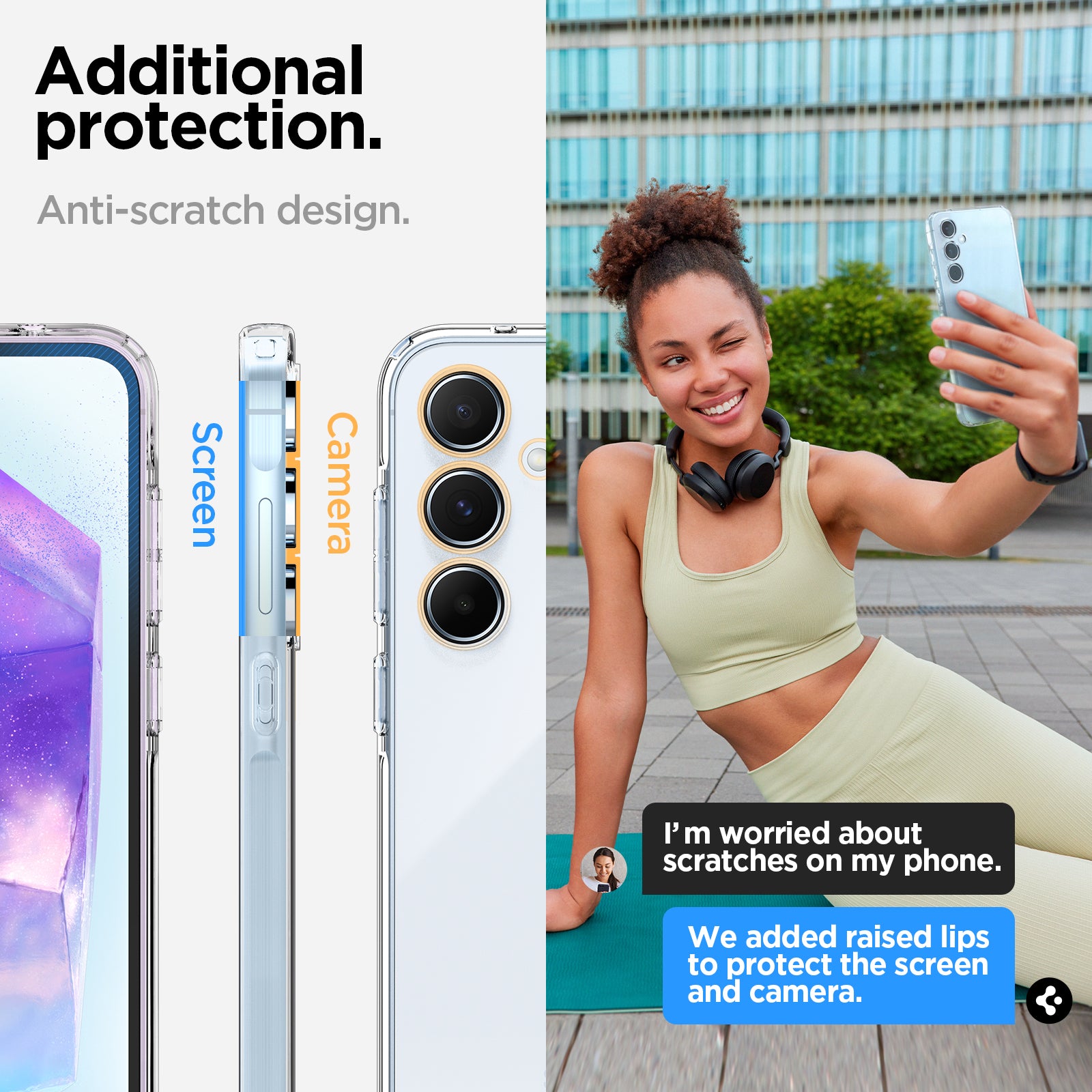 ACS07537 - Galaxy A55 5G Case Liquid Crystal in Crystal Clear additional protection. Anti scratch design.