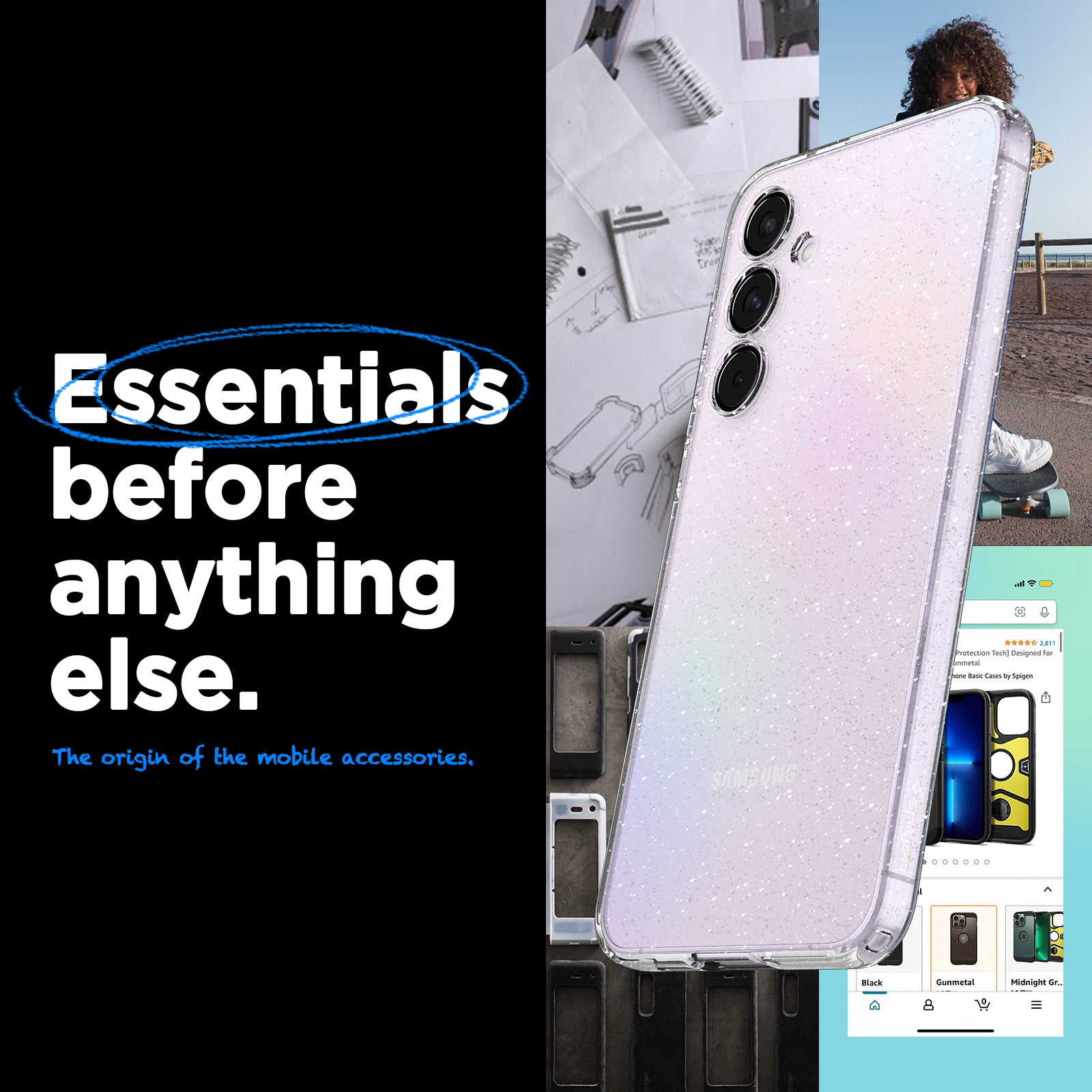 ACS07538 - Galaxy A55 5G Case Liquid Crystal Glitter in Crystal Quartz essentials before anything else. The origin of the mobile accessories.