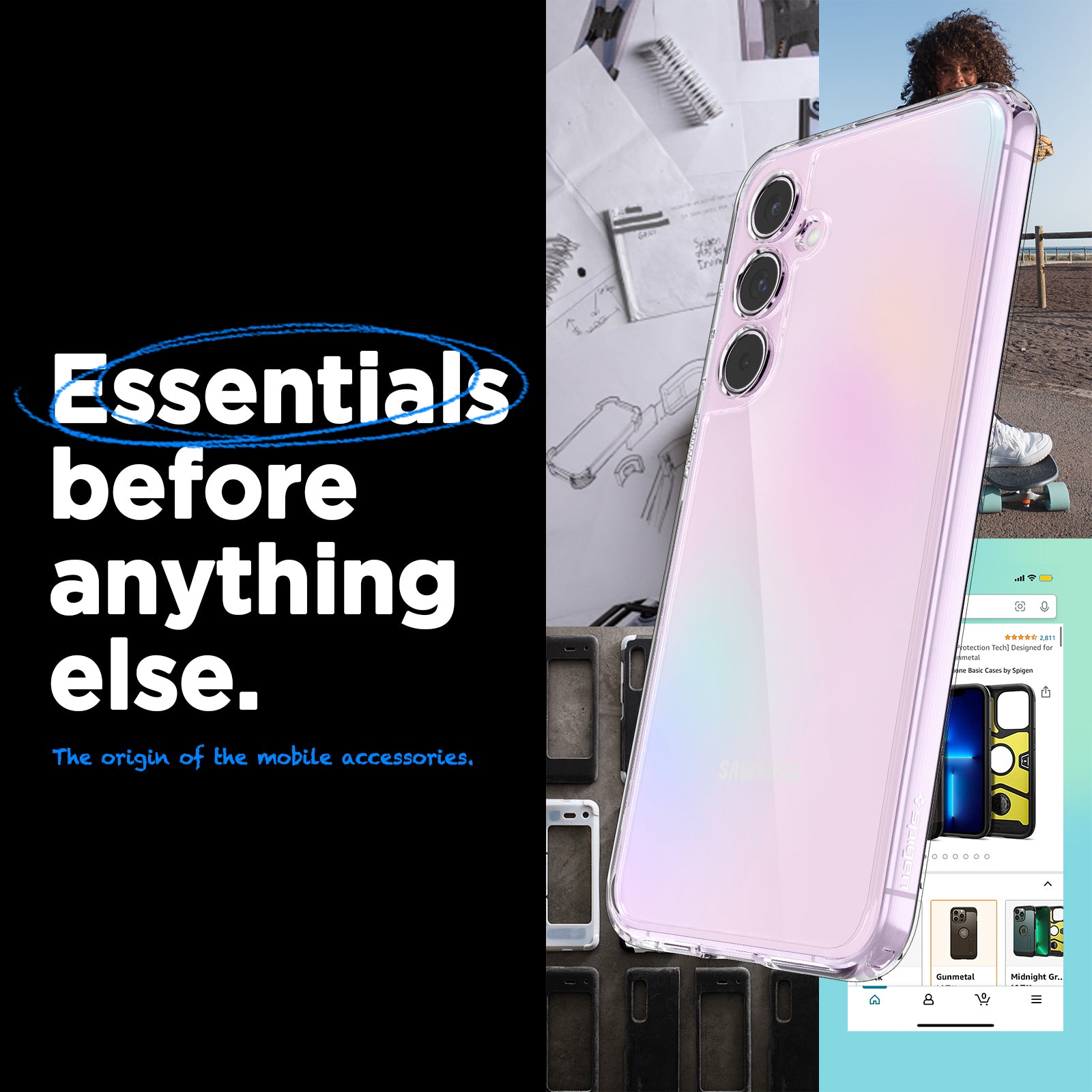 ACS07528 - Galaxy A55 5G Case Ultra Hybrid in Crystal Clear essentials before anything else. The origin of the mobile accessories.