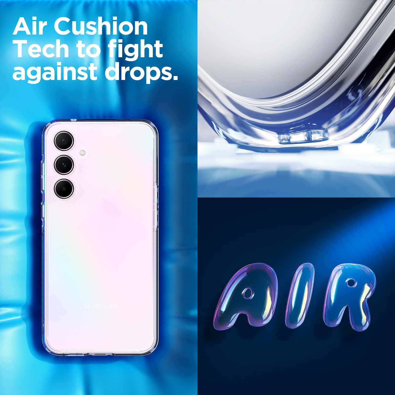 ACS07528 - Galaxy A55 5G Case Ultra Hybrid in Crystal Clear aircushion tech to fight against drops.