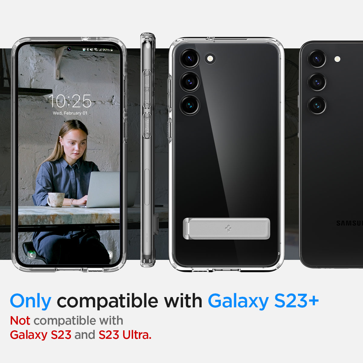 ACS05671 - Galaxy S23 Plus Case Ultra Hybrid S in crystal clear only compatible with s23+. not compatible with galaxy s23 and galaxy s23 ultra