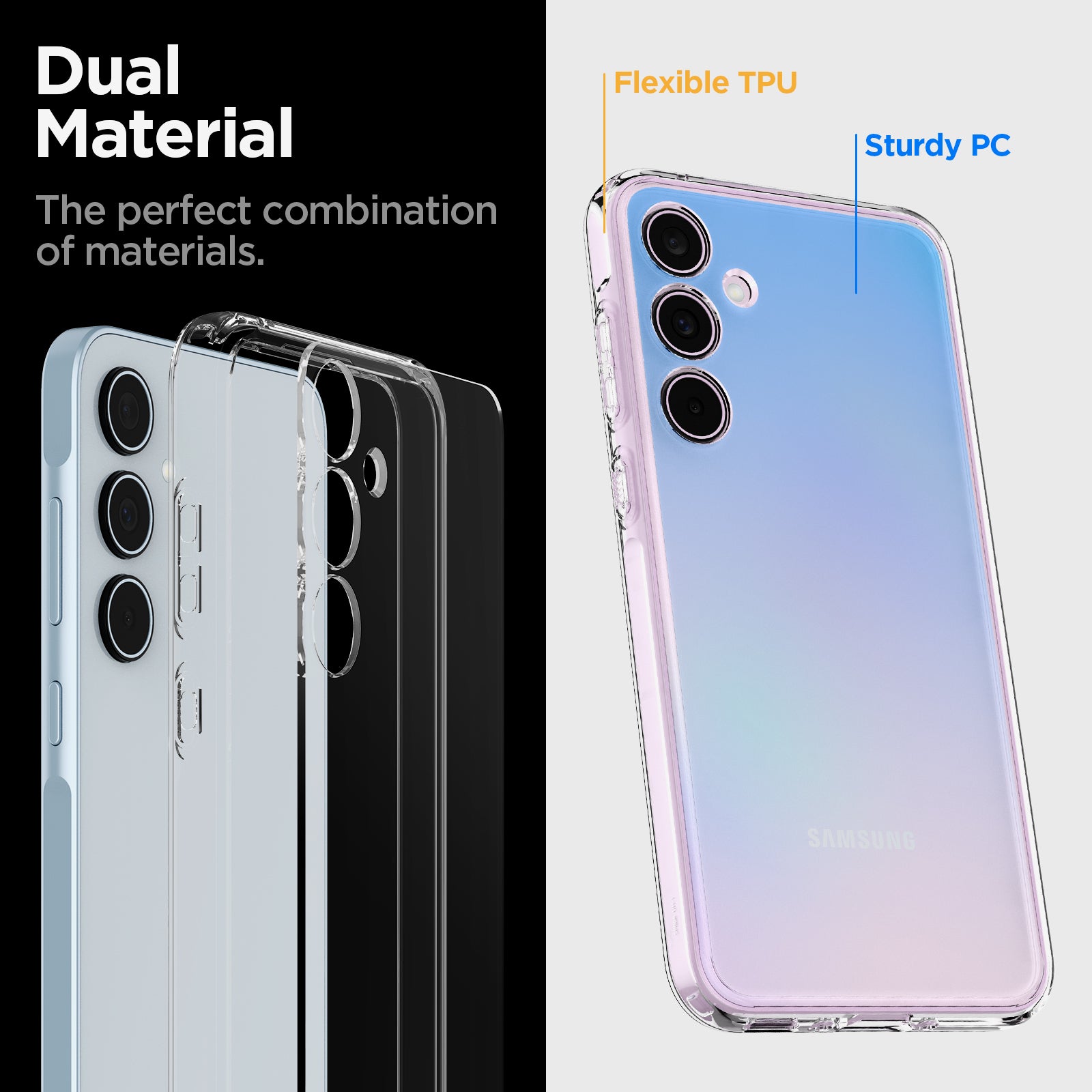 ACS07523 - Galaxy A35 5G Case Ultra Hybrid in Crystal Clear dual material. The perfect combination of materials.