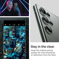 AGL06166 - Galaxy S23 Ultra EZ Fit Optik Pro Lens Protector in green stay in the clear. keep the original picture quality. No more blemishes or reflections from the flash.
