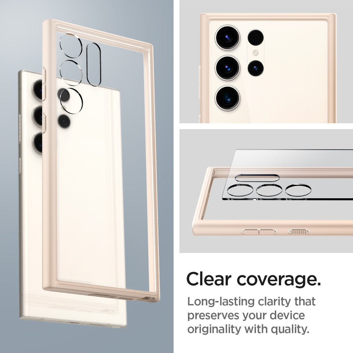 ACS06078 - Galaxy S23 Ultra Case Ultra Hybrid in sand beige Clear coverage long lasting clarity that preserves your device originality with quality.