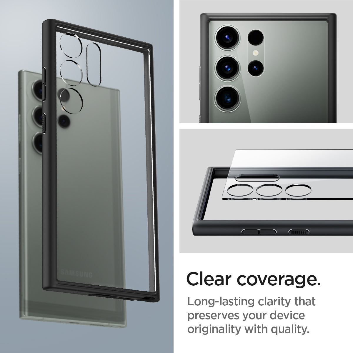 ACS05618 - Galaxy S23 Ultra Case Ultra Hybrid in black Clear coverage long lasting clarity that preserves your device originality with quality.