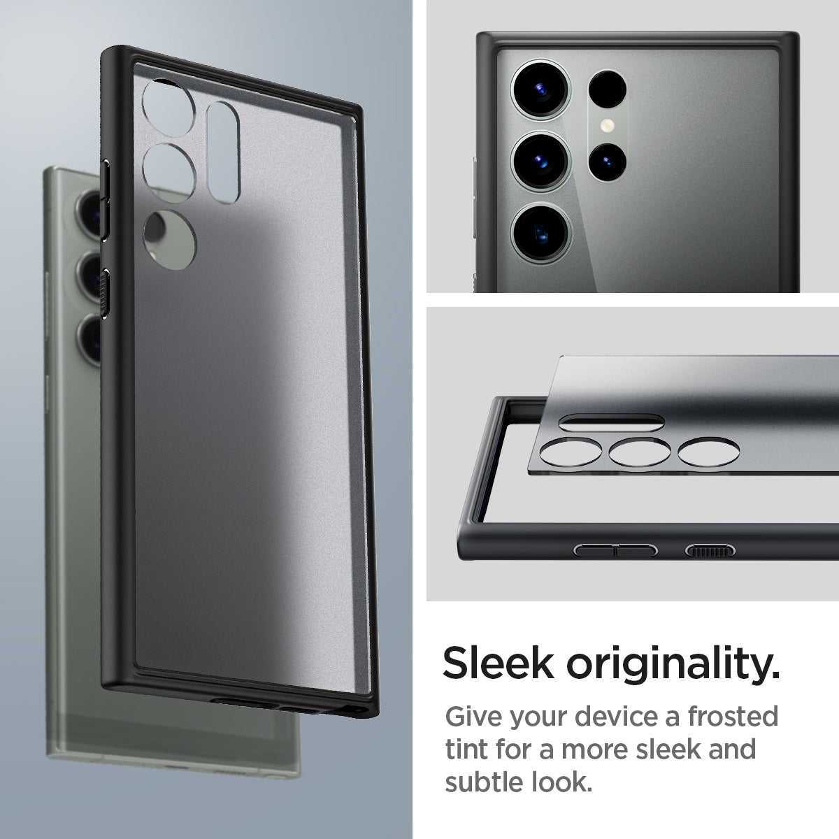 ACS05619 - Galaxy S23 Ultra Case Ultra Hybrid in frost black  sleek originality. Give your device a frosted tint for a more sleek and subtle look.