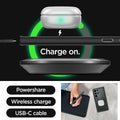 ACS05619 - Galaxy S23 Ultra Case Ultra Hybrid in frost black charge on. powershare. wireless charge. USB-C cable.