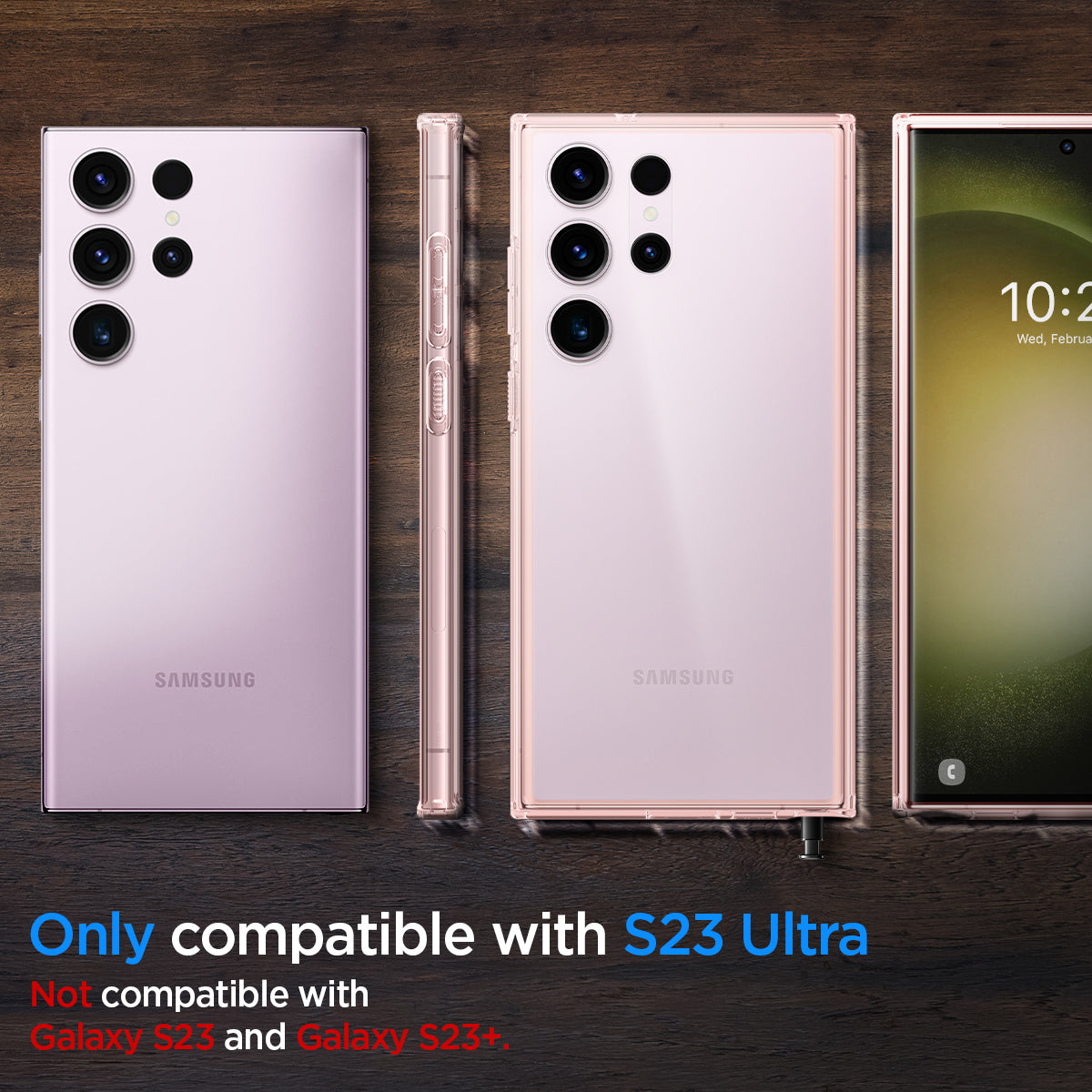 ACS06079 - Galaxy S23 Ultra Case Ultra Hybrid in rose crystal only compatible with s23 ultra. not compatible with galaxy s23 and galaxy s23+