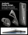 ACS08954 - Galaxy S25 Ultra Case Liquid Air in Marble Gray showing the aesthetic fluidity design. Smooth, sleek forms crafted from flexible TPU, designed for versatility in various scenarios. East to snap on