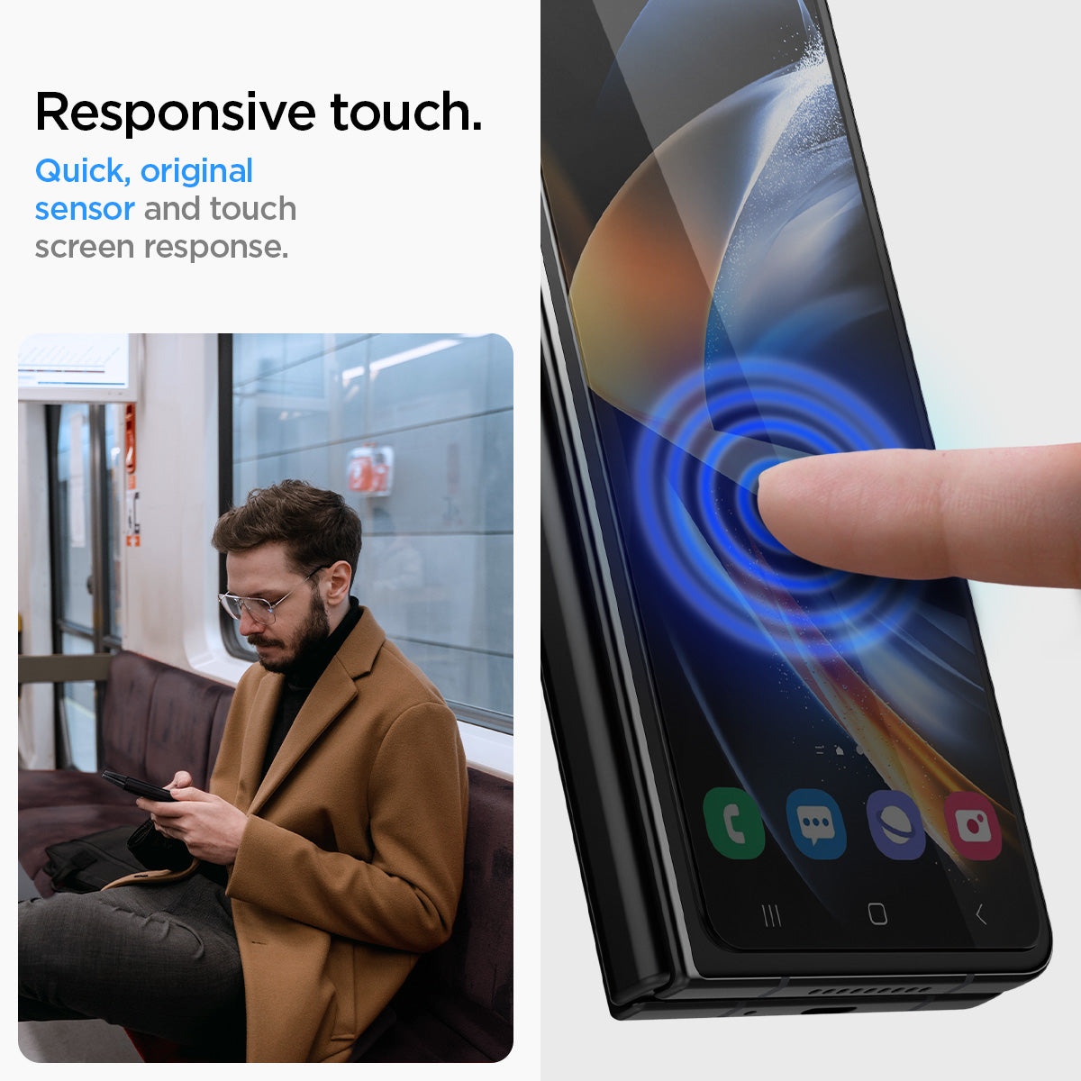 AGL05543 - Galaxy Z Fold 4 Series GLAS.tR EZ Fit responsive touch. Quick, original sensor and touch screen response.