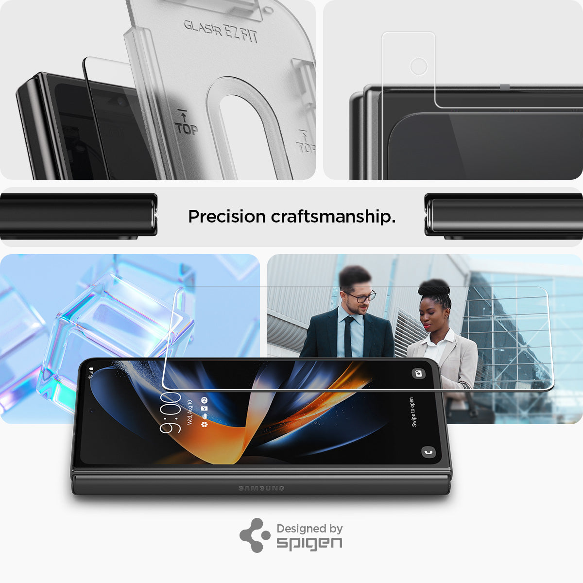 AGL05543 - Galaxy Z Fold 4 Series GLAS.tR EZ Fit precision craftsmanship. Designed by spigen.