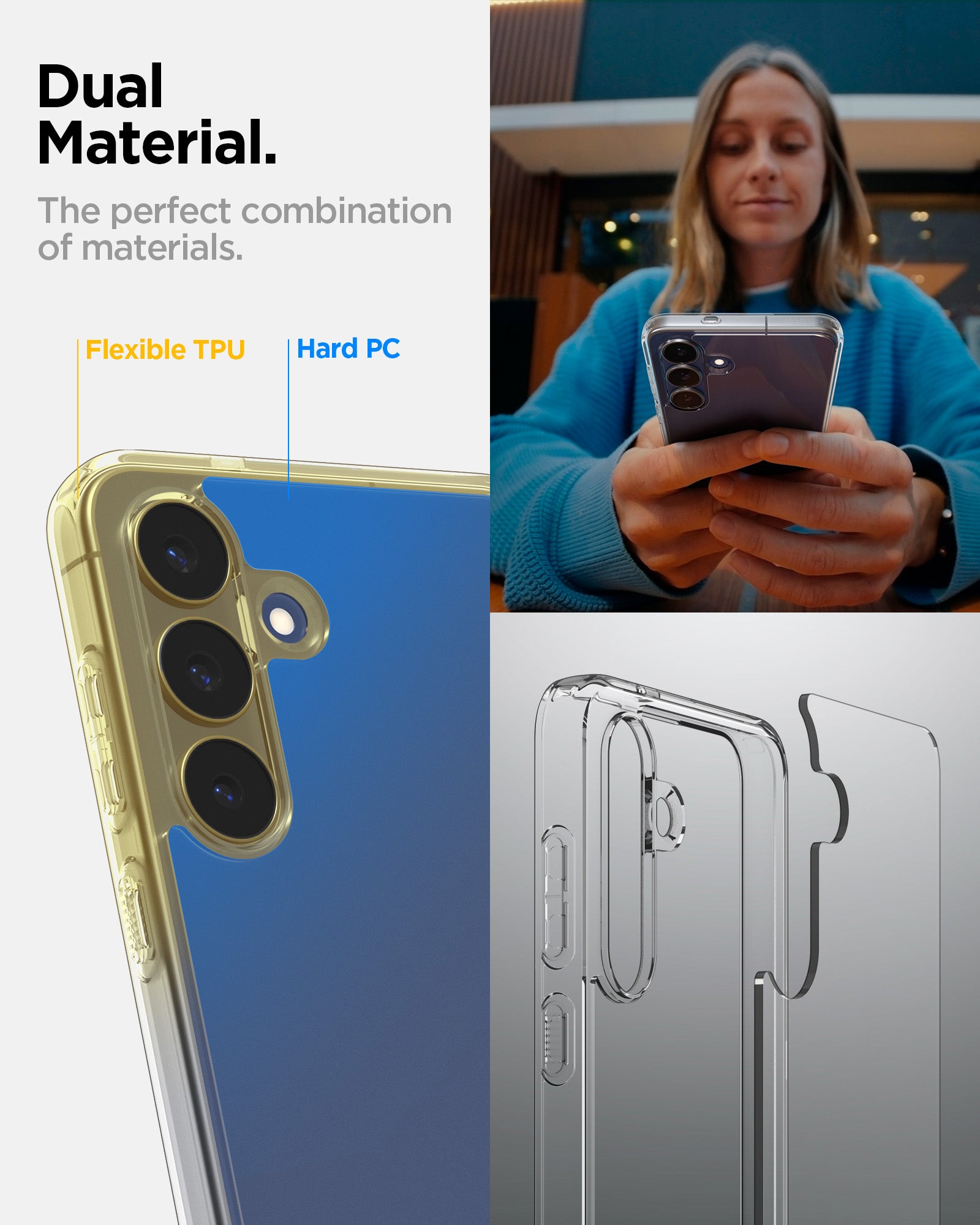 ACS10026 - Galaxy S25 FE Series Ultra Hybrid showing dual material. the perfect combination of materials.