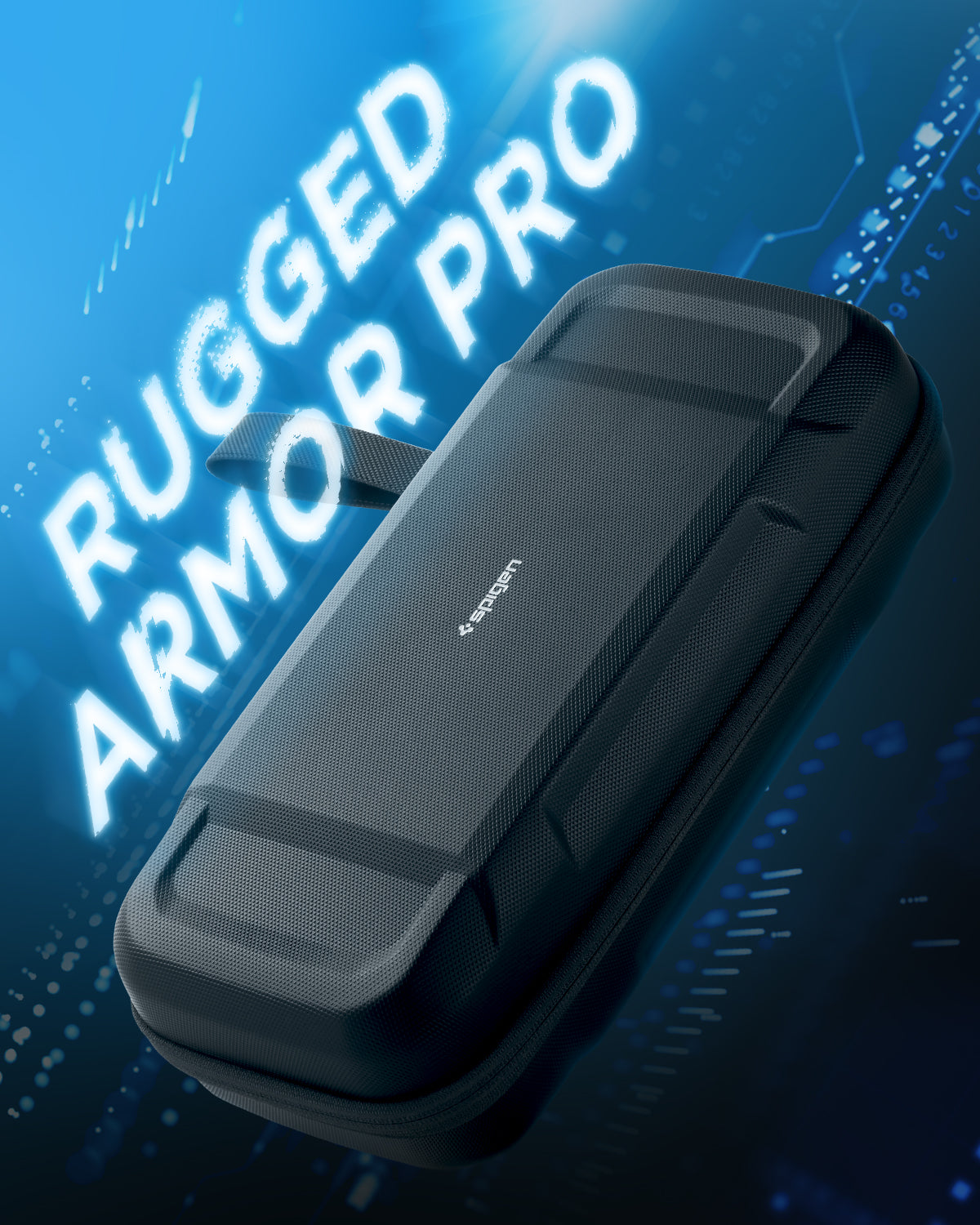 AFA03731 - Steam Deck Case Rugged Armor Pro Sleeve in black showing the top and sides