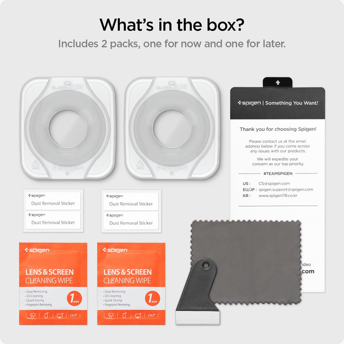 AGL03428 - Galaxy Watch 5/4 (40mm) Screen Protector EZ FIT GLAS.tR what's in the box? Includes 2 packs one for now and one for later.