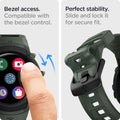ACS04325 - Galaxy Watch 5/4 (44mm) Case Rugged Armor Pro in military green bezel access. compatible with the bezel control. Perfect stability slide and lock it for secure fit.