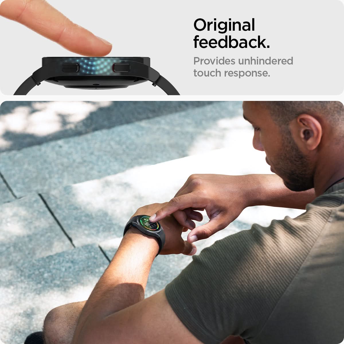 AGL03429 - Galaxy Watch 5/4 (44mm) Screen Protector EZ FIT GLAS.tR original feedback. Provides unhindered touch response.