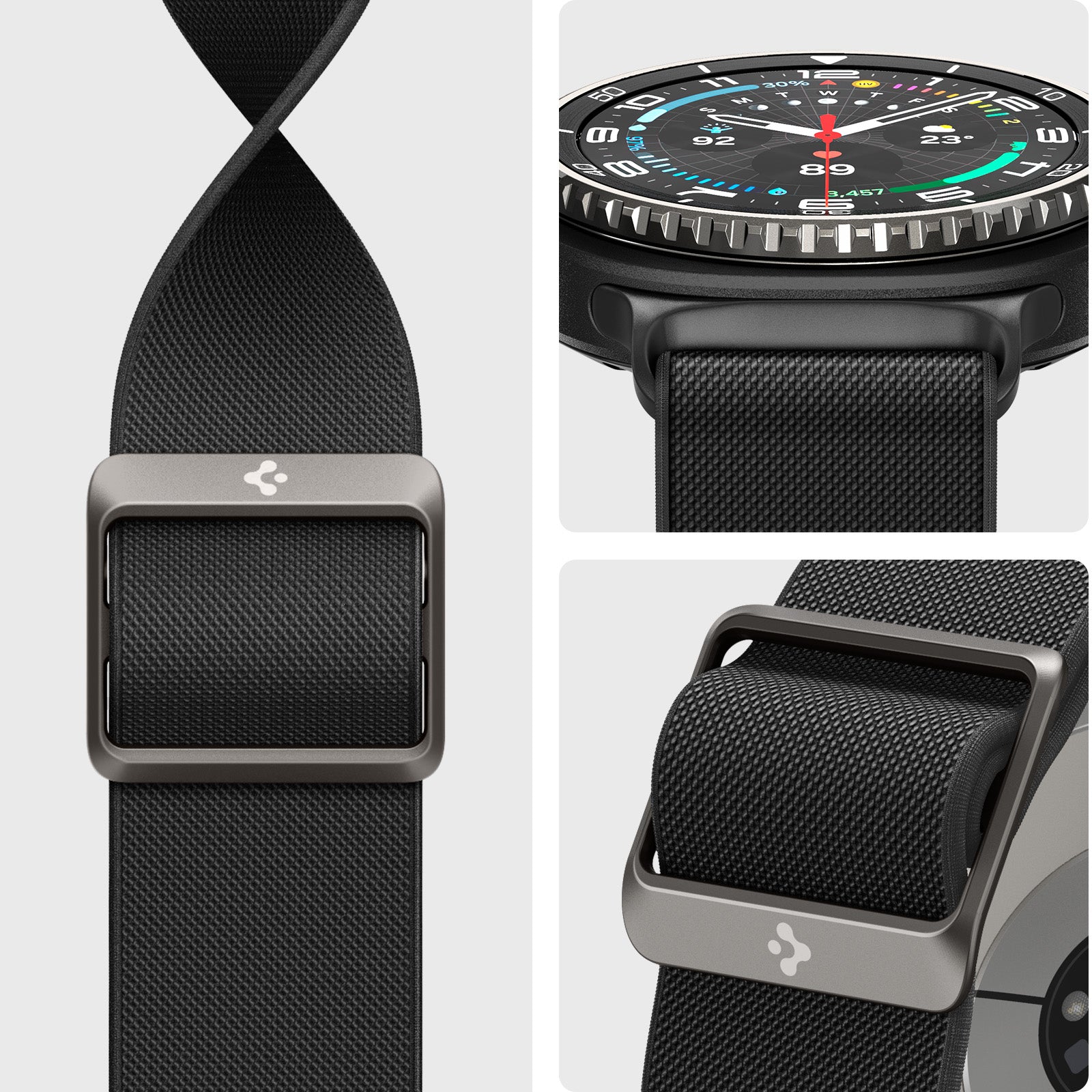 AMP10117 - Galaxy Watch 8 Series Lite Fit Band showing band twisting and side of bezel