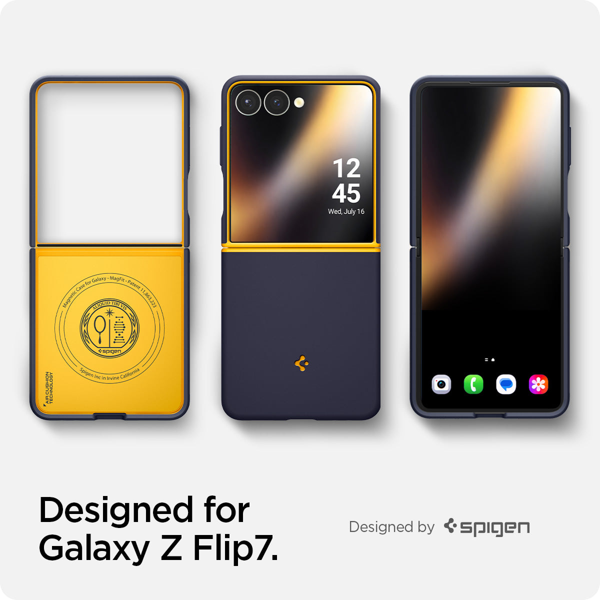 ACS09563 - Galaxy Z Flip 7 Case Nano Pop (MagFit) in blueberry navy showing designed for the Galaxy Z Flip 7