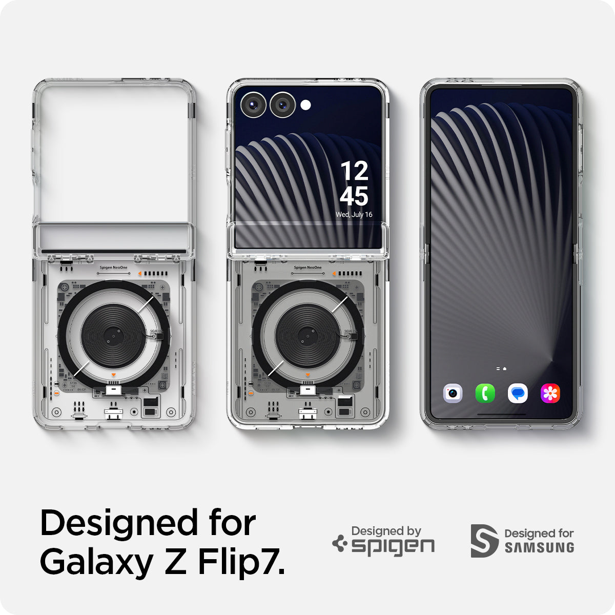 ACS09560 - Galaxy Z Flip 7 Case Ultra Hybrid Pro Neo One (Magfit) showing the designed for Galaxy Z Flip 7