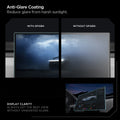 AGL07679 - Tesla Cybertruck (2024-2026) Protector GLAS.tR EZ Fit Anti-Glare in Clear Matte anti glare coating. Reduce glare from harsh sunlight. compare with ang with out spigen. Display clarity. Always get the best vies without unwanted glare.