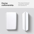 ACP07646 - Tesla Model 3 Highland Armrest Cover TO240H in White showing the precise craftsmanship, fits snug arouond your armrest for a perfect and seamless fit, showing front and side