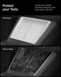 ACP10032 - Model Y (2026) Wireless Charging Pad Cover | TO261JH in White showing the protect your Tesla. Guard your Tesla's wireless charging pad from wear and tear