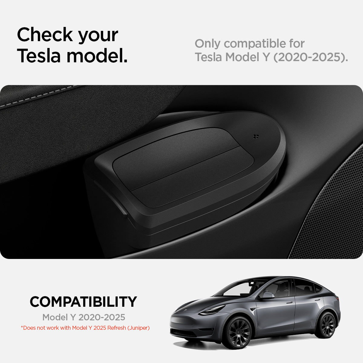 ACP09183 – Tesla Model Y Car Trash Bin in black check your tesla model. Only compatible for tesla model Y 2020-2025. Compatibility Model Y 2020-2025. Does not with Model Y 2025 Refresher (juniper).