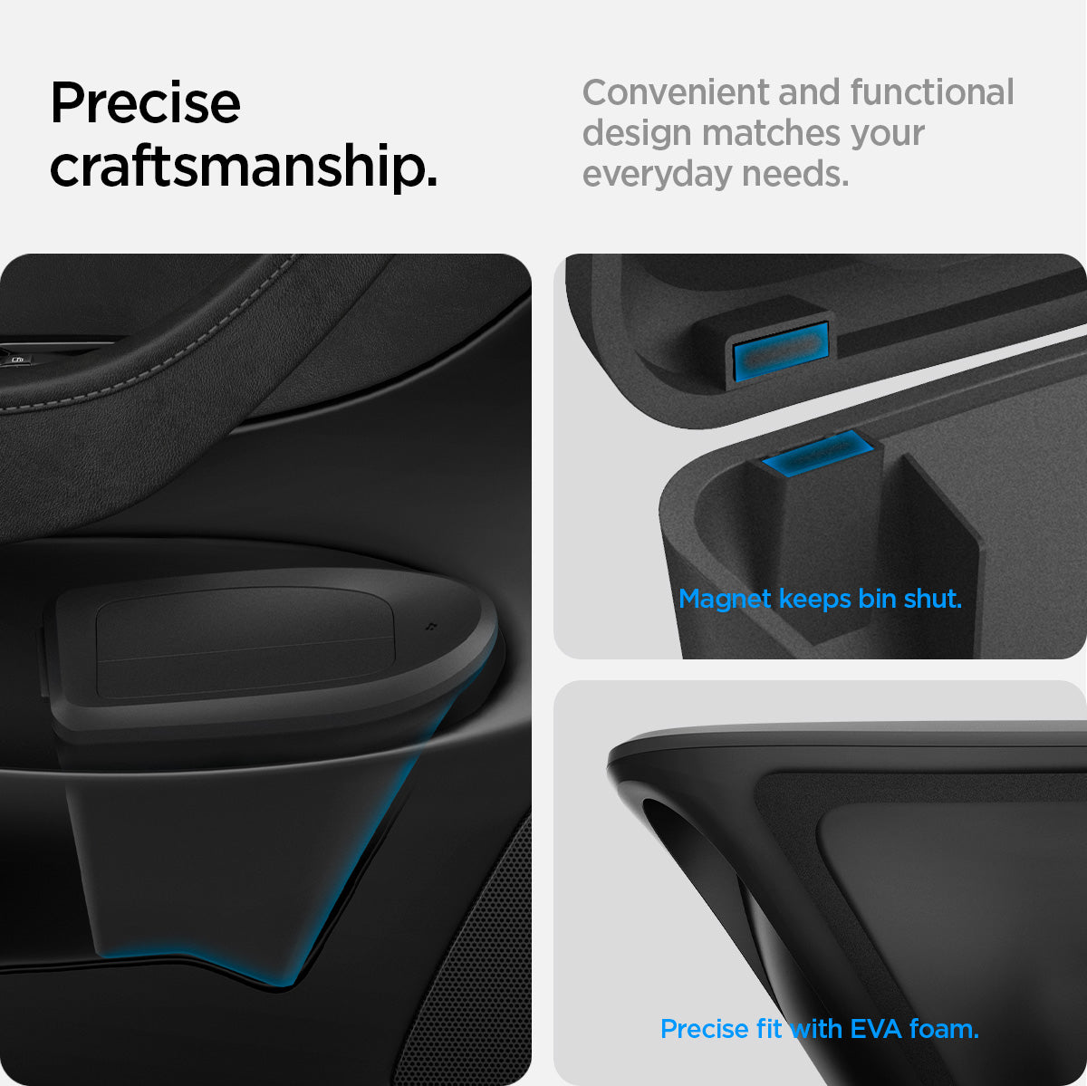 ACP09183 – Tesla Model Y Car Trash Bin in black precise craftsmanship. convenient and functional design matches your everyday needs.