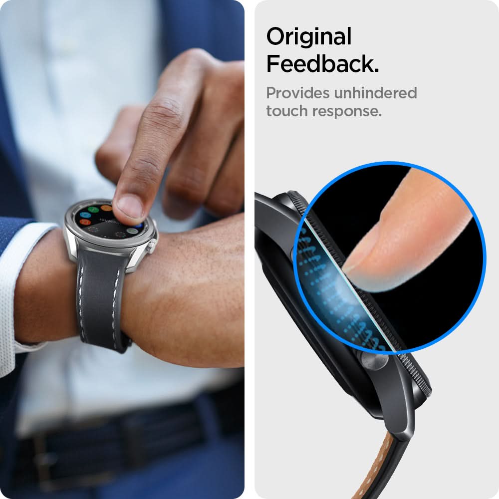 AGL01843 - Galaxy Watch 3 (45mm) Screen Protector EZ Fit GLAS.tR SLIM original feedback. Provides unhindered touch response.