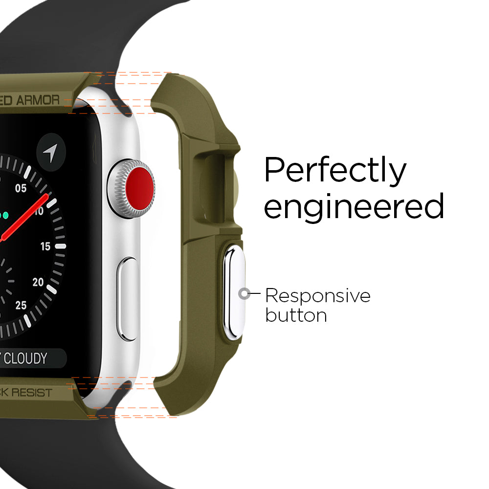 059CS26012 - Apple Watch Series (Apple Watch (42mm)) Case Rugged Armor in olive green has perfectly engineered. It has a responsive button.