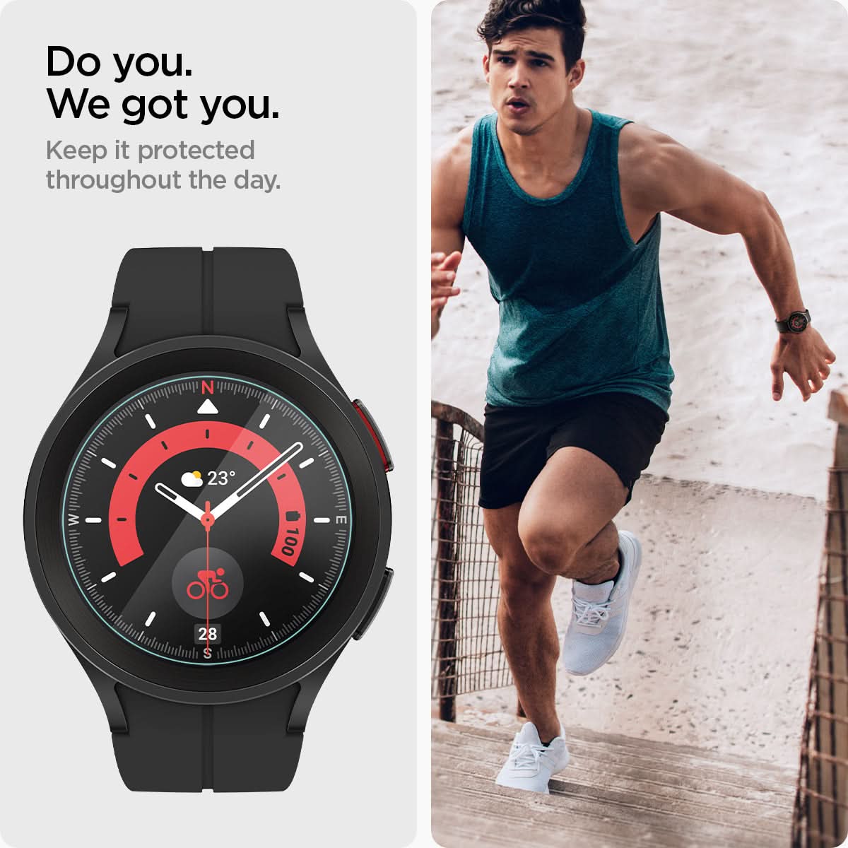 AGL05346 - Galaxy Watch 5 Pro (45mm) Screen Protector EZ FIT GLAS.tR do you. we got you. keep it protected throughout the day.
