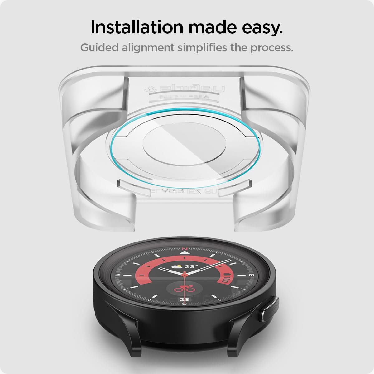 AGL05346 - Galaxy Watch 5 Pro (45mm) Screen Protector EZ FIT GLAS.tR Installation made easy. guided alignment simplifies the process.