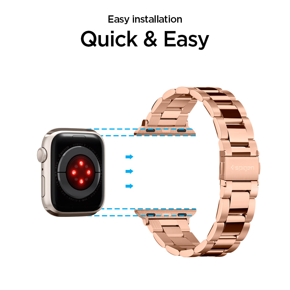 061MP25944 - Apple Watch Series (Apple Watch (41mm)/Apple Watch (38mm)) Watch Band Modern Fit in rose gold quick and easy installation.