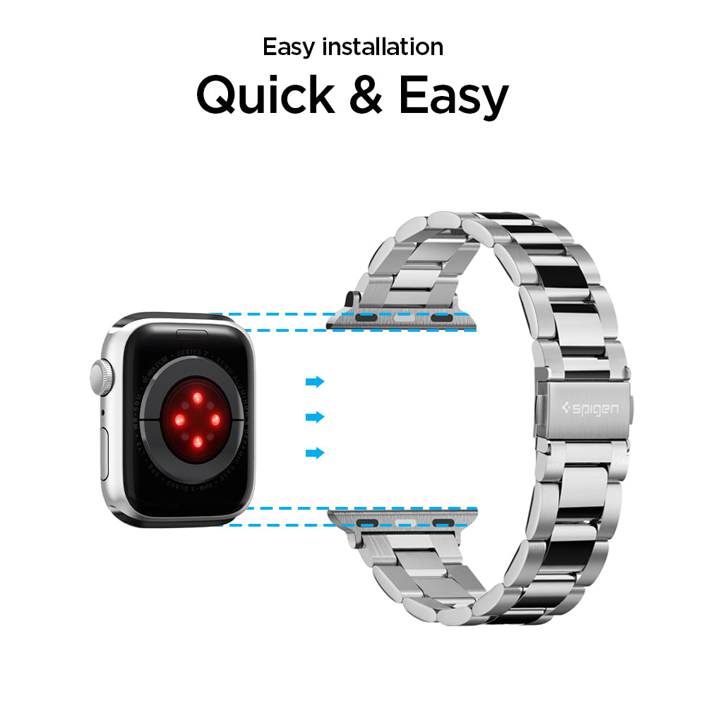 061MP25943 - Apple Watch Series (Apple Watch (41mm)/Apple Watch (38mm)) Watch Band Modern Fit in silver quick and easy installation.