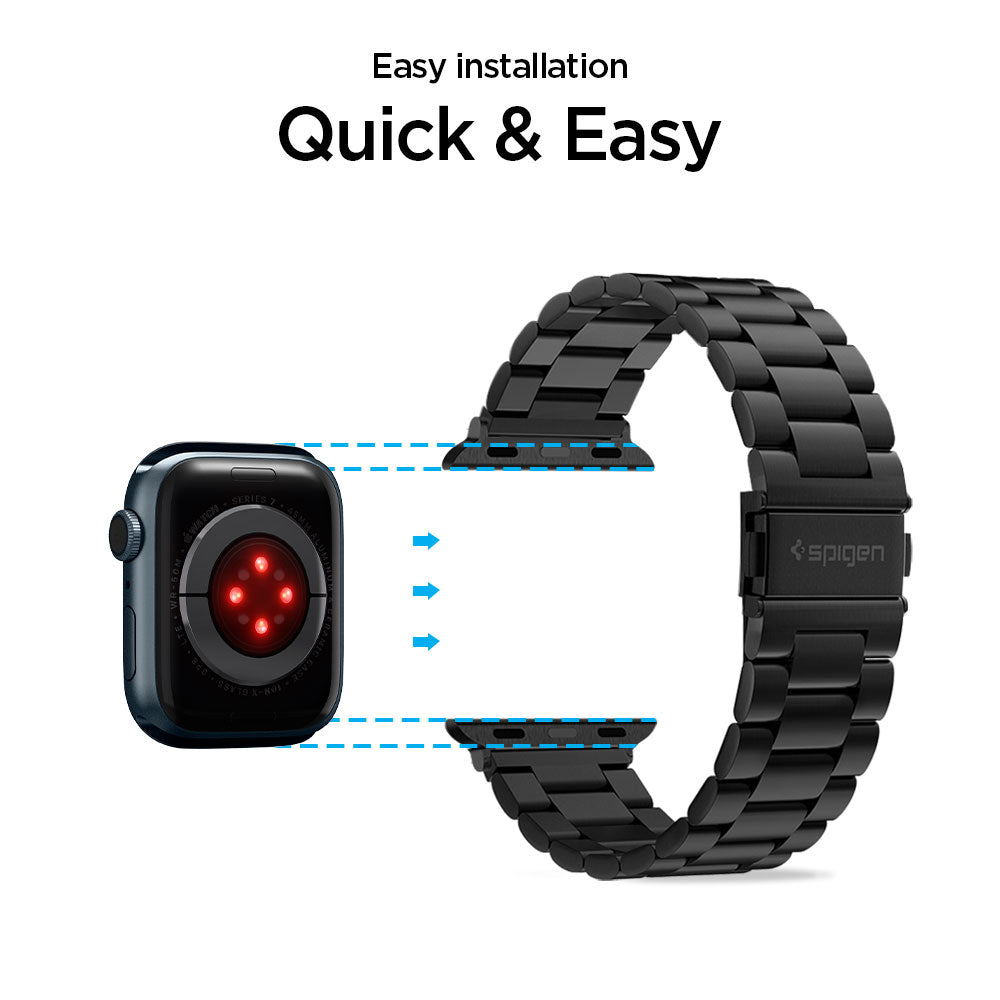 062MP25403 - Apple Watch Series (Apple Watch (49mm)/Apple Watch (45mm)/Apple Watch (42mm)) Watch Band Modern Fit in black quick and easy installation.
