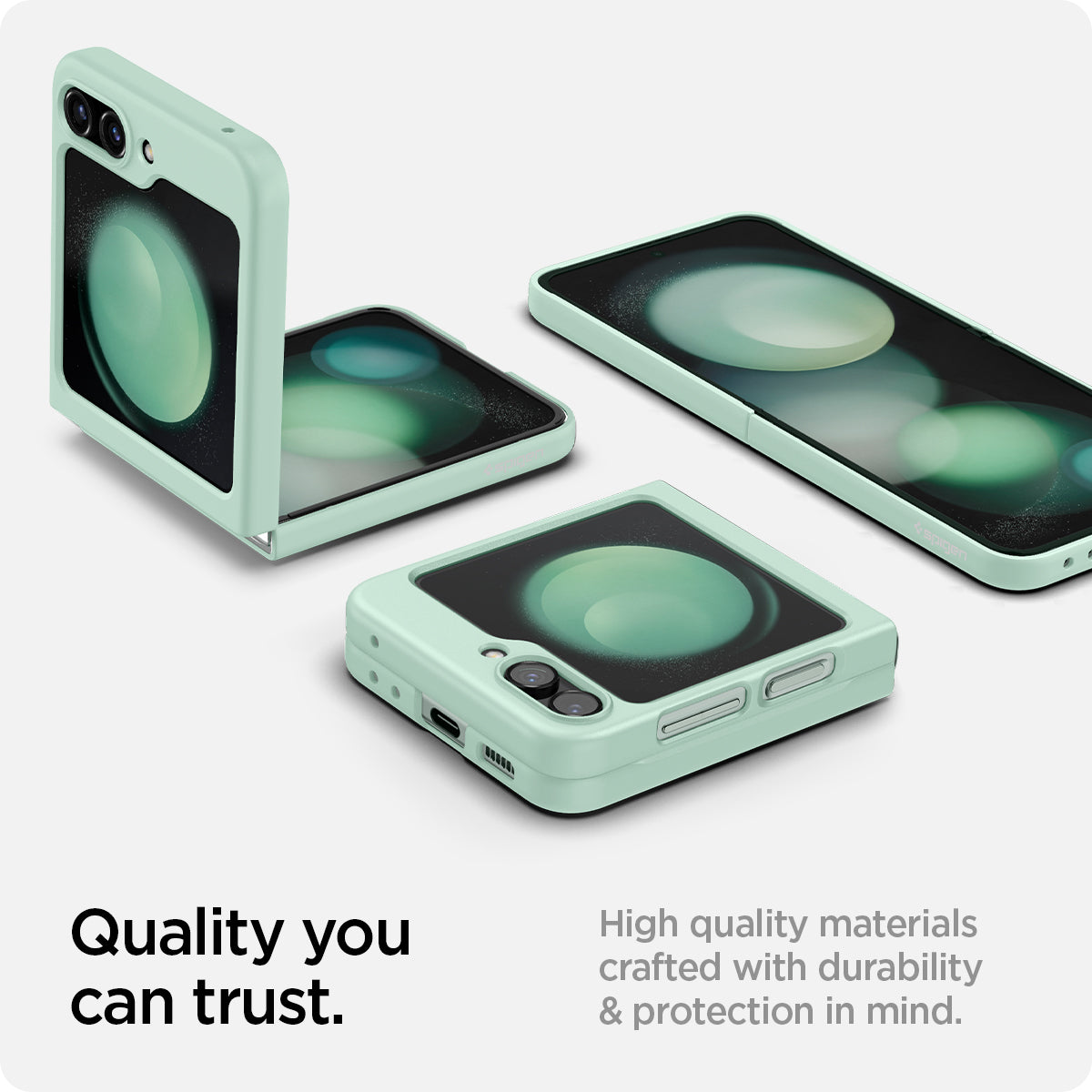 ACS06871 - Galaxy Z Flip 5 Case Air Skin in apple mint showing the quality you can trust. High quality materials crafted with durability & protection in mind