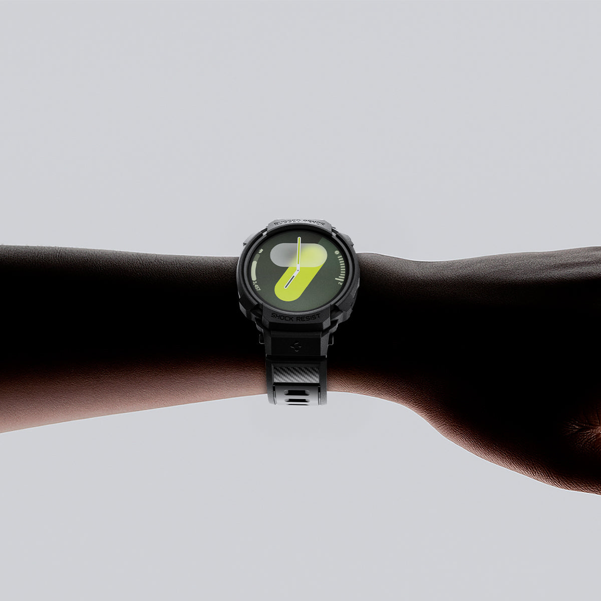 ACS10007 - Galaxy Watch 8 Rugged Armor Pro showing watch on the hand