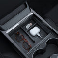ACP07407 - Model 3 (2024-2025) Highland | Model Y (2025) Refresh Center Console Organizer Upper Tray Non Slide | TO220H showing the inner with multiple items inside