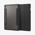 ACS09498 - Galaxy Tab S10 FE Case Ultra Hybrid Pro in Black showing the back and partial front
