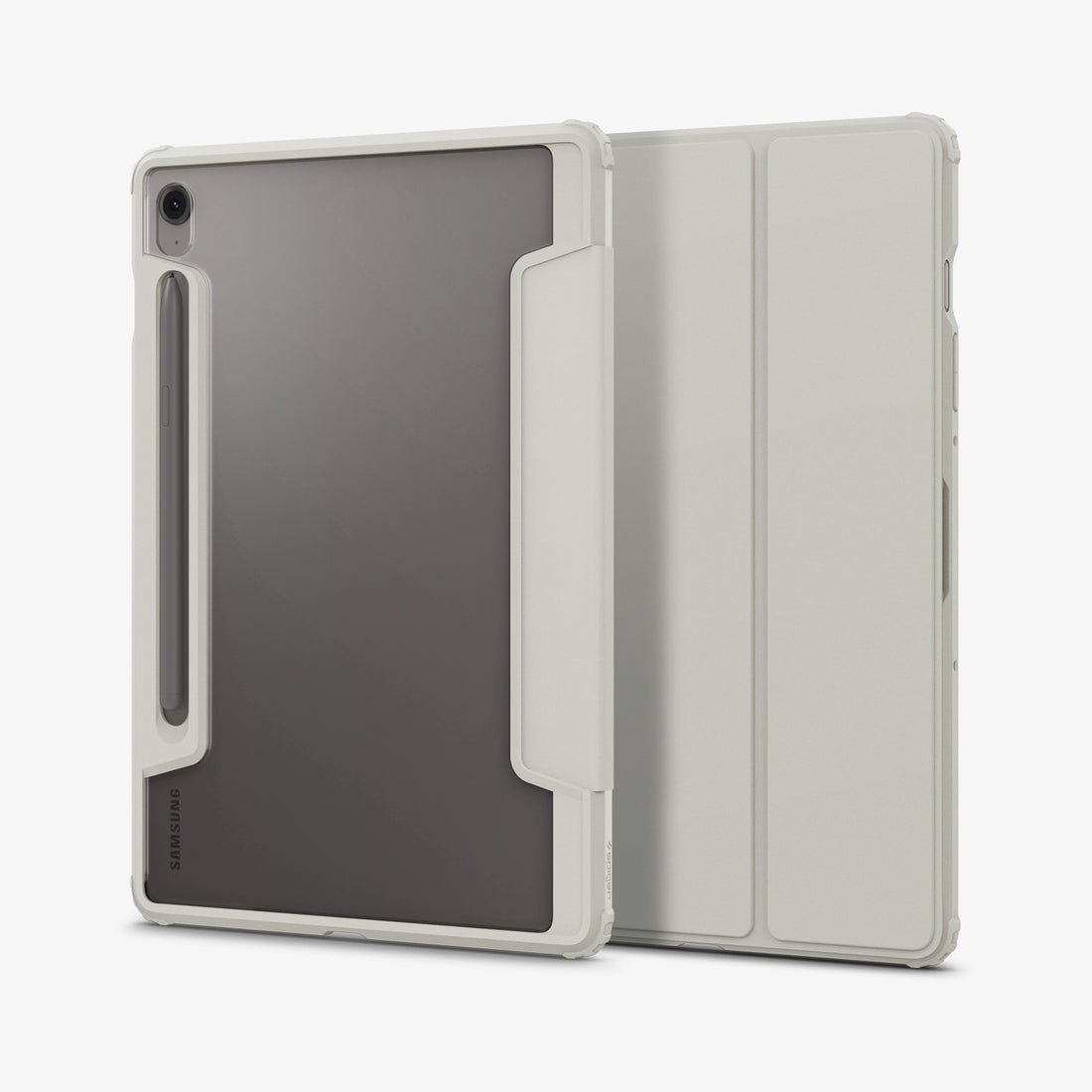ACS09533 - Galaxy Tab S10 FE Case Ultra Hybrid Pro in Gray showing the front