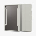 ACS09533 - Galaxy Tab S10 FE Case Ultra Hybrid Pro in Gray showing the back and partial front
