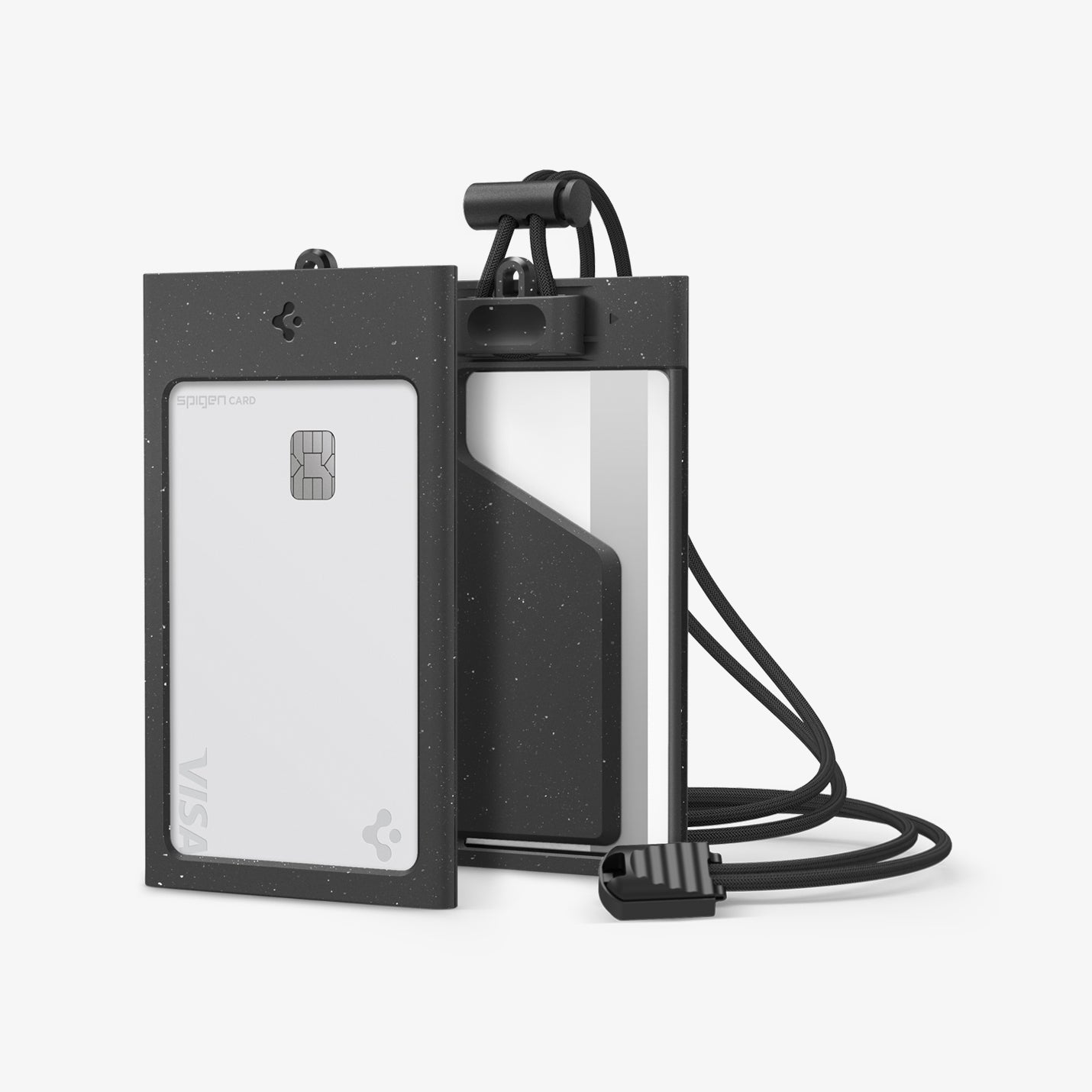 AFA08860 - Badge Holder MagSlide in Black showing the front and back