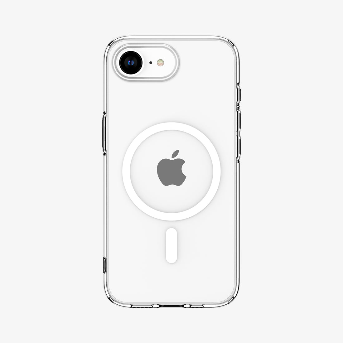 ACS09150 - iPhone 16e Case Liquid Crystal (MagFit) in Clear White showing the back