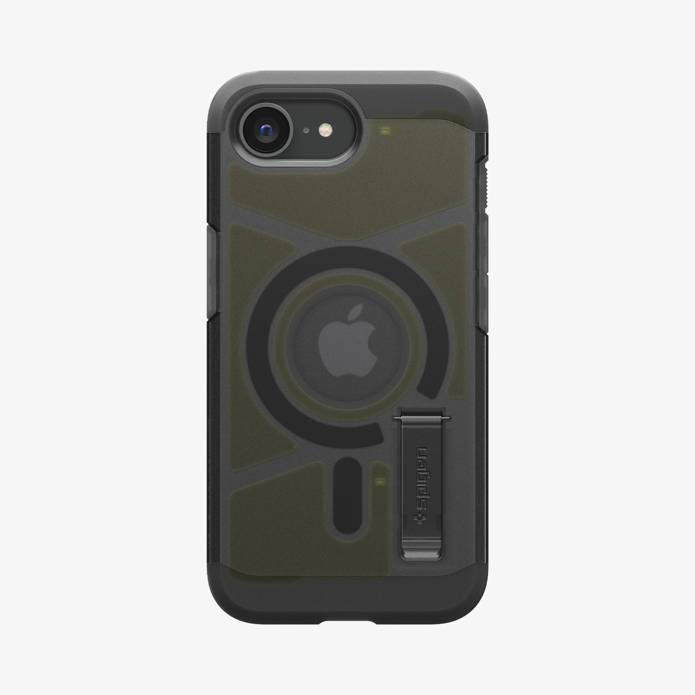 ACS09138 - iPhone 16e Case Tough Armor AI (MagFit) in Frost Black showing the back