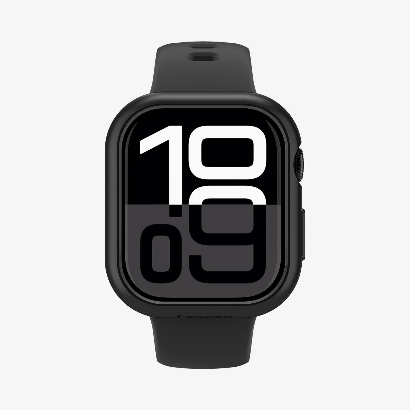 ACS08588 - Apple Watch 10 (42mm) Case Thin Fit in Black showing the front and partial sides