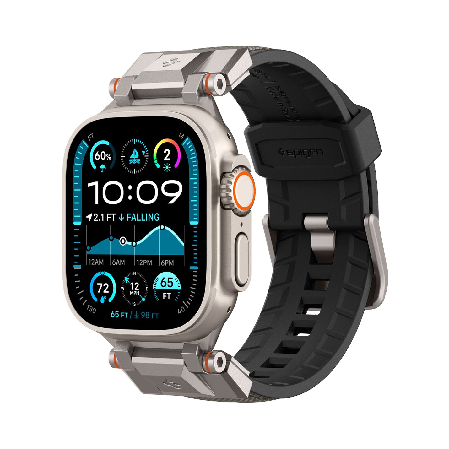 AMP09104 - Apple Watch Ultra (49mm) DuraPro Armor in Gray showing the front and side
