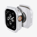 ACS07384 - Apple Watch (49mm) Rugged Armor in White showing the front face, back and partial sides of 2 watches facing each others back