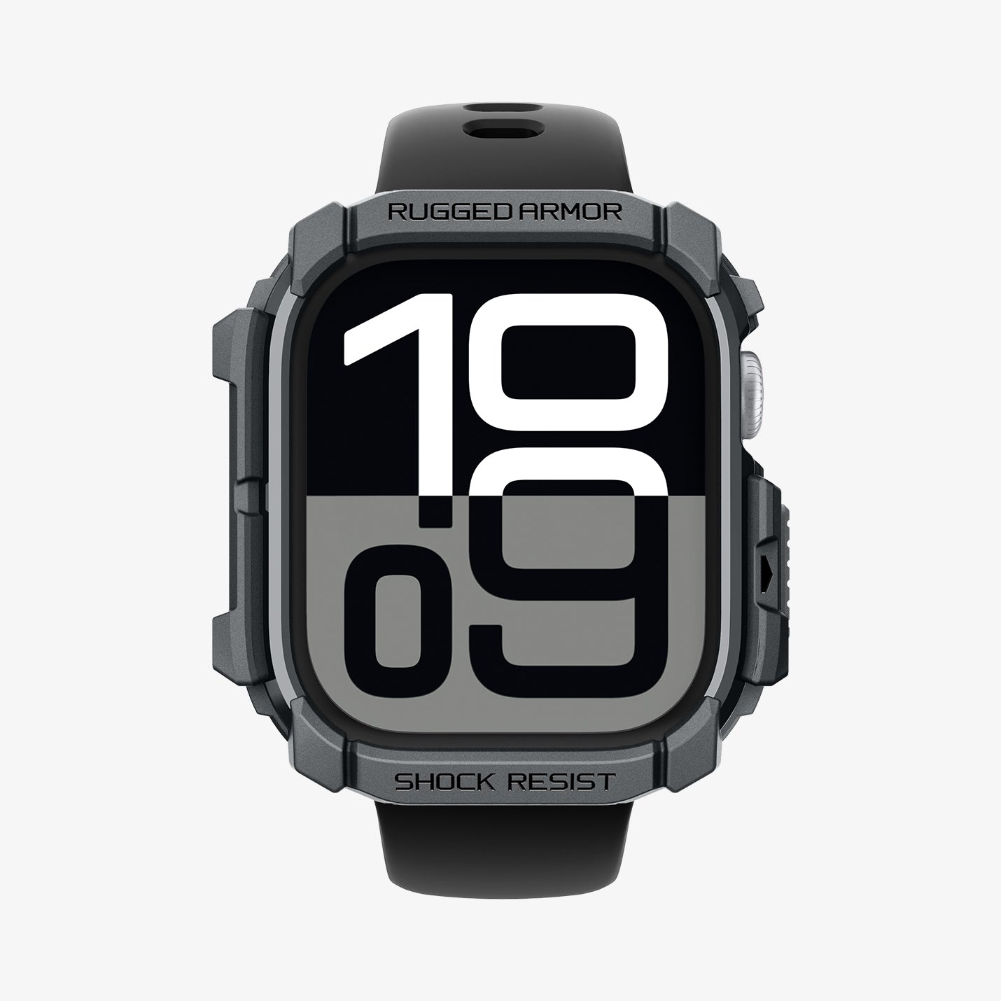 ACS08598 - Apple Watch 10 (46mm) Case Rugged Armor in Dark Gray showing the front and partial sides