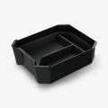 ACP07809 - Tesla Cybertruck Center Console Organizer Tray CO220T in Black showing the partial inner and side of the organizer tray