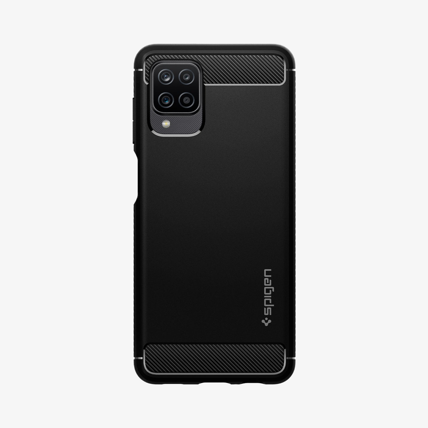 ACS02786 - Galaxy A12 Case Rugged Armor in Matte Black showing the back